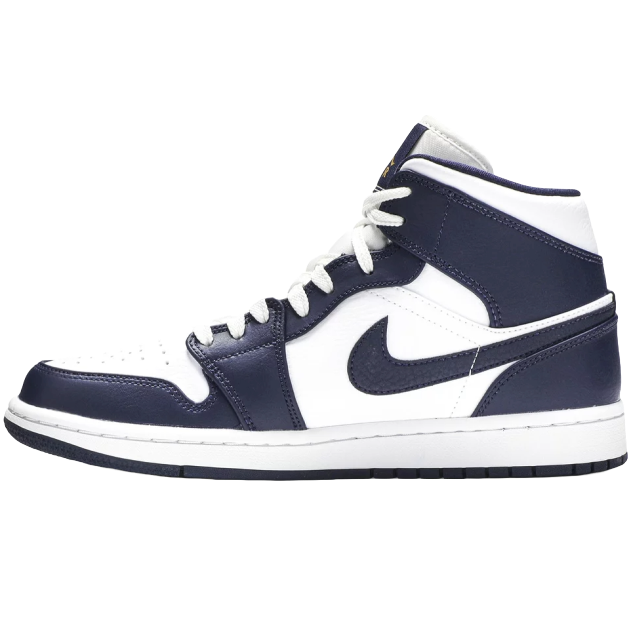 Jordan 1 Mid White Metallic Gold Obsidian