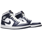 Jordan 1 Mid White Metallic Gold Obsidian